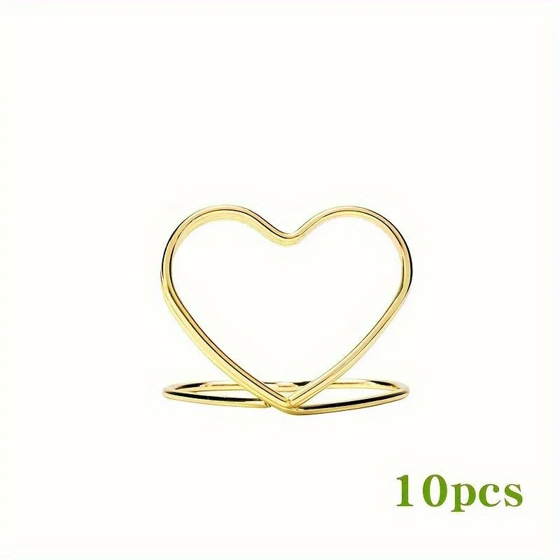 Double-Layer Heart-Shaped Metal Business Card Holder | Gold & Silver Business Card Holder QXL Golden