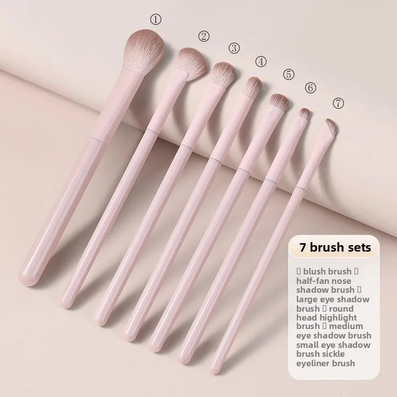 Pink Makeup Brush Set 5–13Pc | Soft Synthetic Bristles & Bag Makeup Brush Set QXL 7PCS