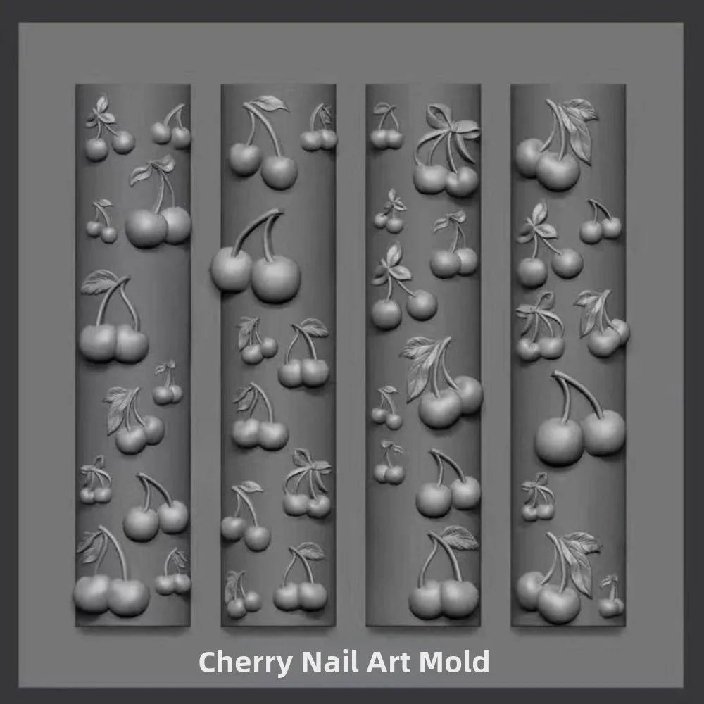 3D Cherry Silicone Nail Art Mold | DIY Manicure Template Nail Art Mold QXL