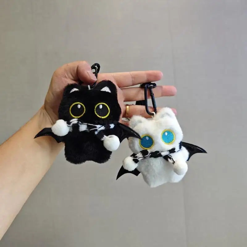 Black Cat Plush Keychain | Cartoon Kitten Pendant & Gift Plush Keychain QXL
