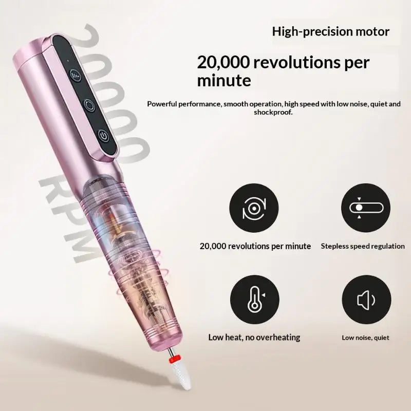 35000 RPM Rechargeable Electric Nail Drill | Gel & Acrylic Electric Nail Drill QXL