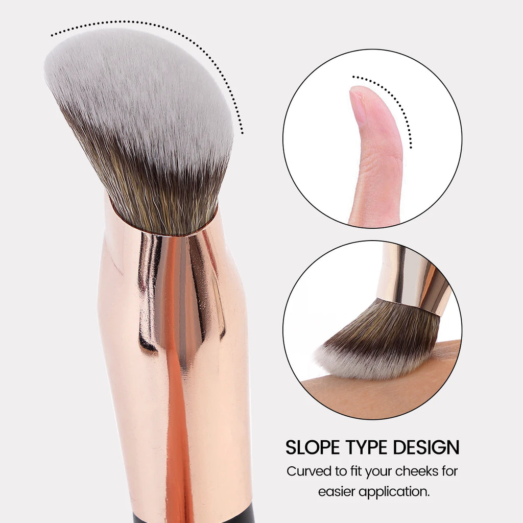 MAANGE Contoured Angle Foundation Brush | Liquid & Cream Foundation Makeup Brush QXL