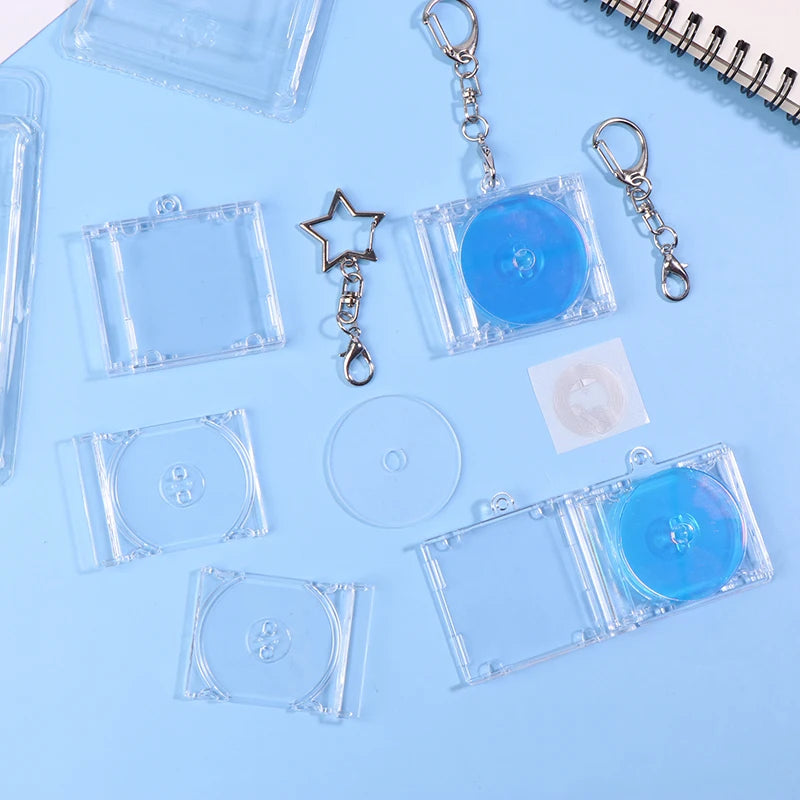 Mini NFC CD Disc Case Keychain | DIY Customizable Pendant Keychain Pendant QXL