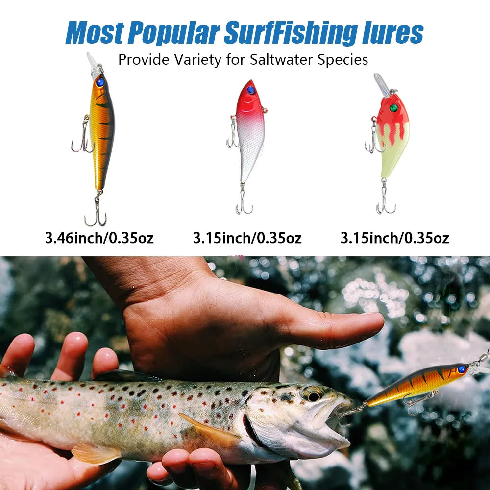 332-Piece Fishing Lure Set | Bionic Minnow Bait Tackle Kit Fishing Lure Set QXL