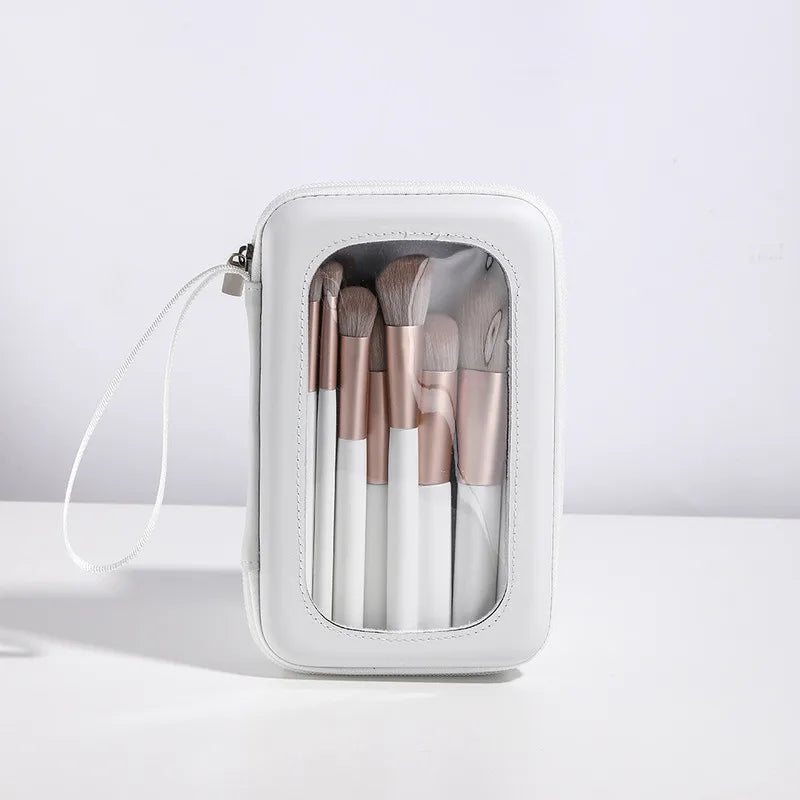 18-Piece Pearlescent White Makeup Brush Set | Soft Nylon Bristles Makeup Brush Set QXL