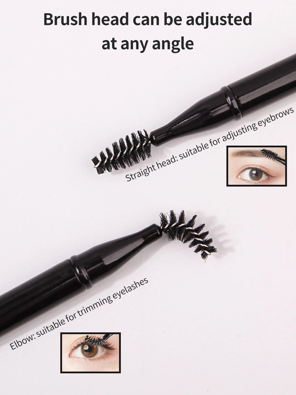 Bendable 2-in-1 Eyelash & Eyebrow Brush with Cover Eyebrow & Lash Brush QXL