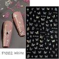 Laser Glitter Nail Stickers – Y2K Butterfly Nail Art Decals Nail Art Stickers QXL F1002-White