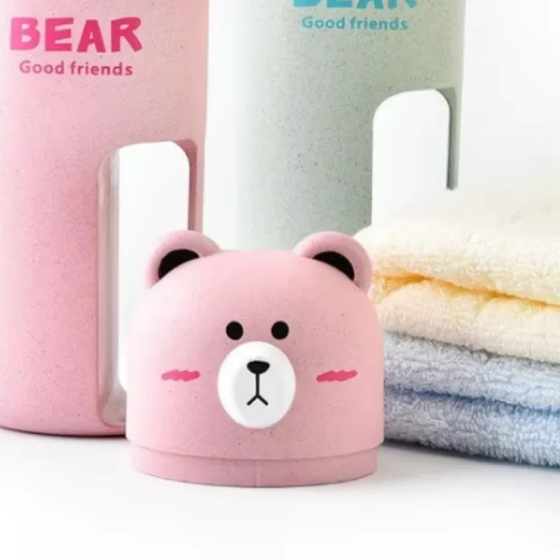 Bear Travel Toiletry Kit | Eco Wheat Toothbrush & Cup Set Travel Toiletry Kit QXL