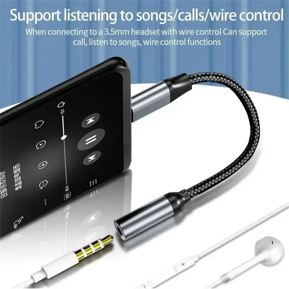 USB-C to 3.5mm Audio Adapter Cable | iPhone 15 & Samsung Audio Adapter Cable QXL