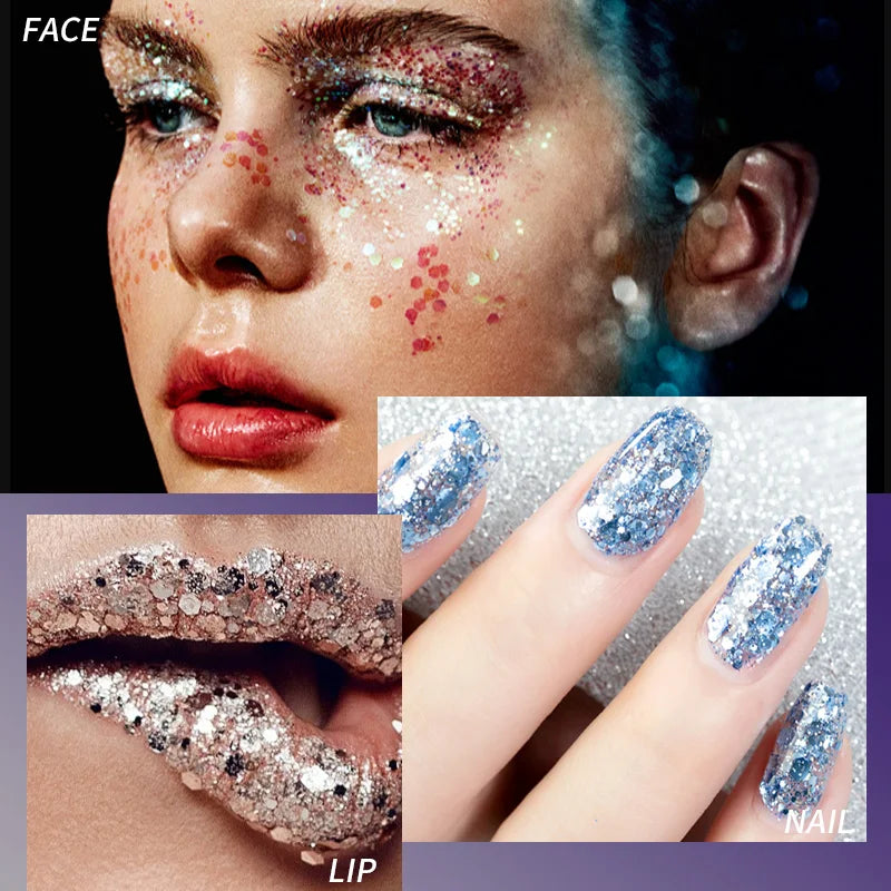 VERONNI Mermaid Sequin Body Glitter Gel | Festival & Party Body Glitter Gel QXL