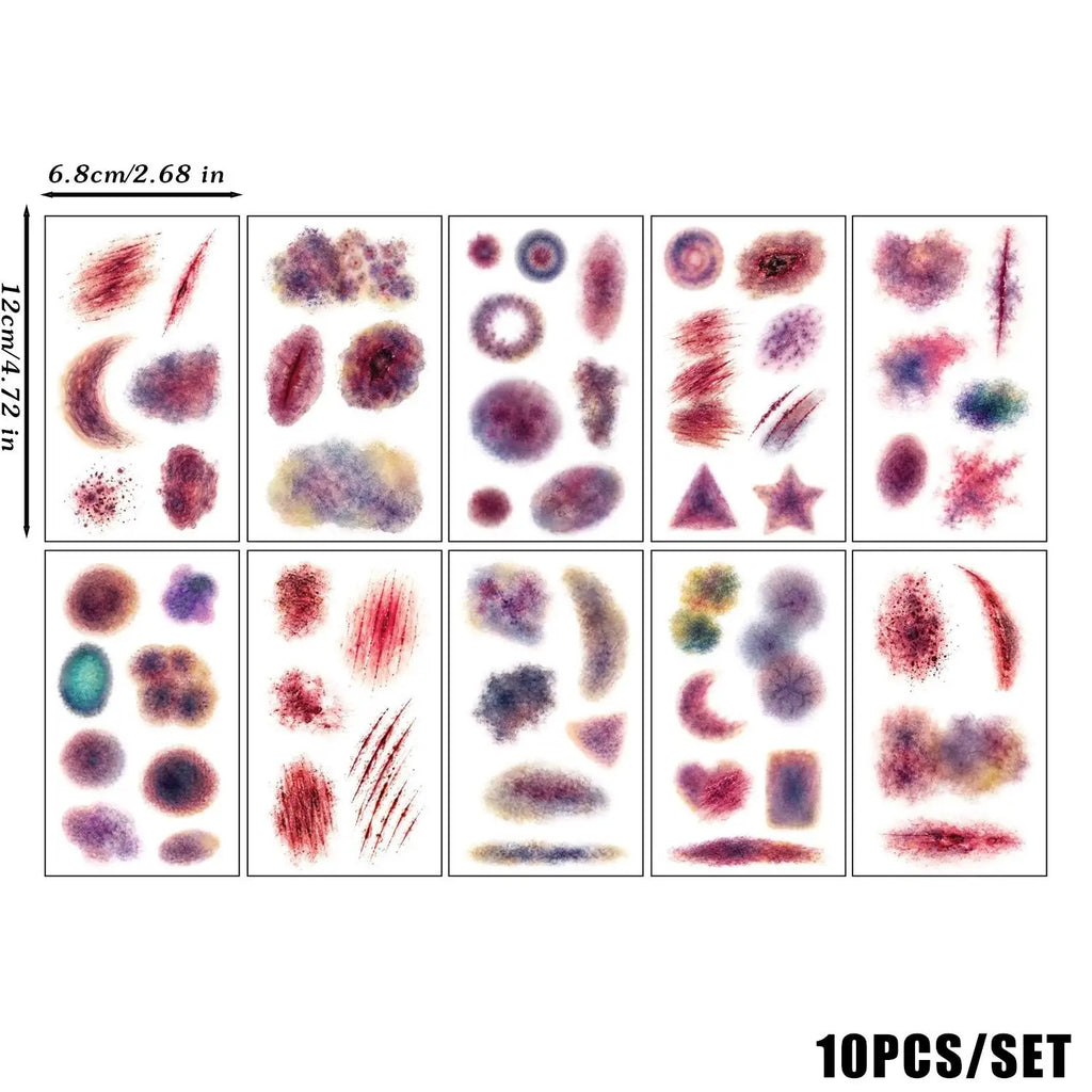 3D Realistic Scar Temporary Tattoo Stickers – 10 Sheets Temporary Tattoo Stickers QXL Set