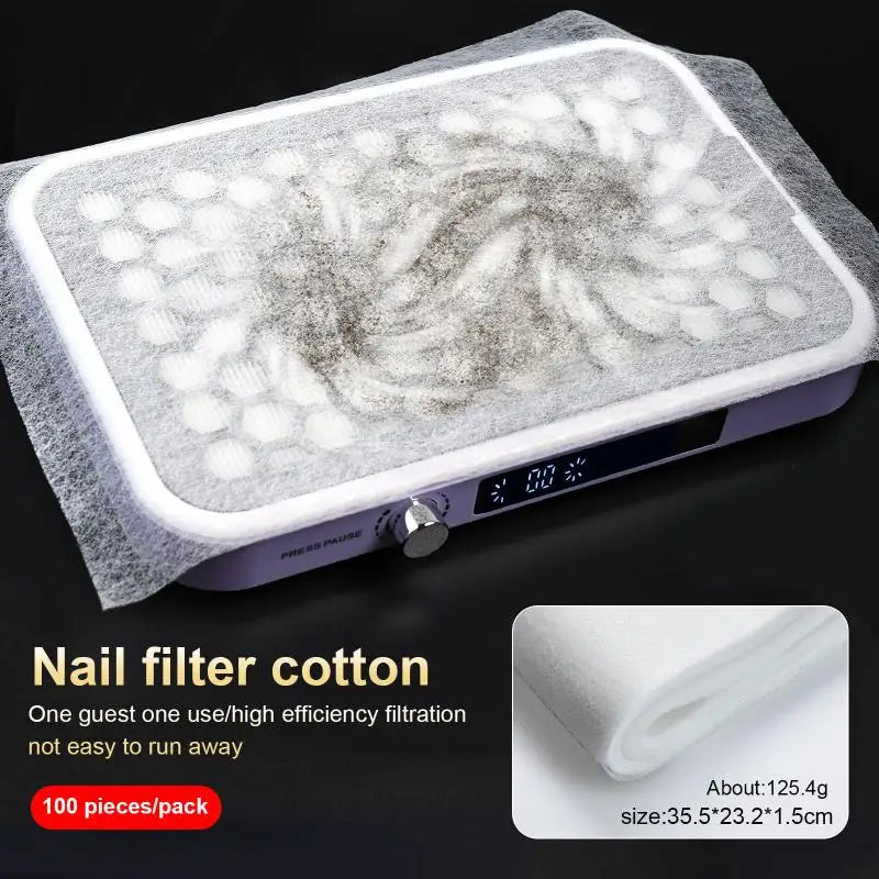 Nail Dust Collector Filter Papers 100/200-Pack | Non-Woven Nail Dust Filter Paper QXL