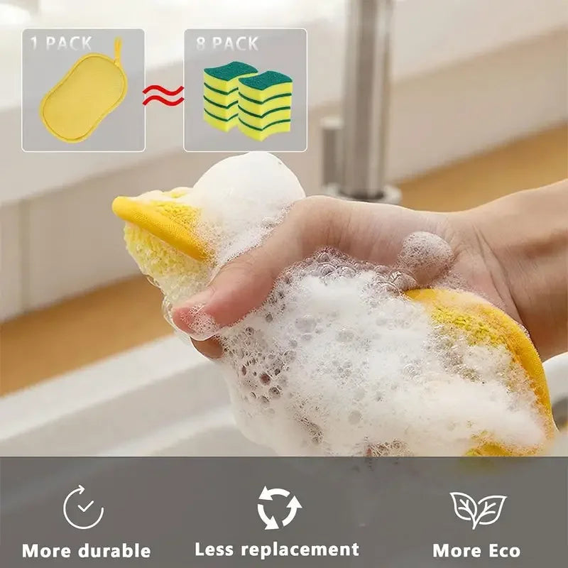 Reusable Polyester Sponge Wipes | Kitchen & Bathroom Cleaning Sponge Cleaning Pads QXL