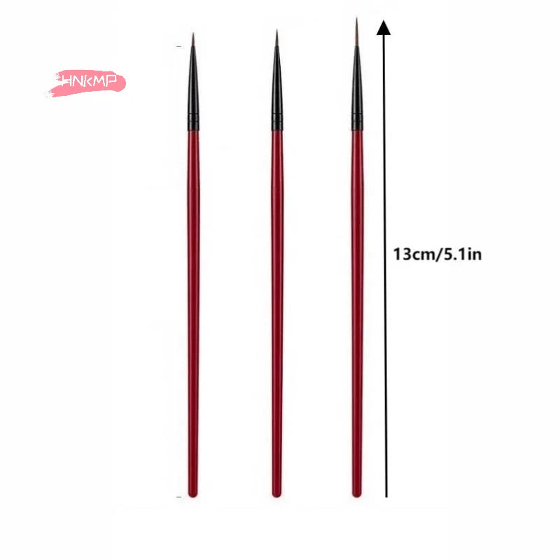 3-Piece Fine Nail Art Liner Brush Set | UV Gel Detail Painting Nail Art Liner Brush QXL