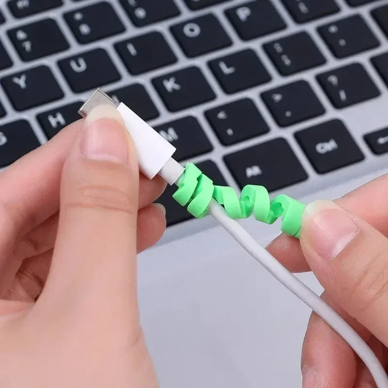 Silicone Spiral Cable Protector & Winder | 1–12 Pack Cable Protector QXL