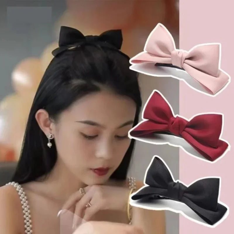 3D Red Bow Hair Clip | Korean Ribbon Barrette for Girls Bow Hair Clip QXL
