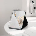 Foldable PU Leather Compact Makeup Mirror – Portable Black Compact Makeup Mirror QXL M