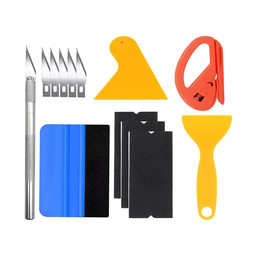 Car Window Tint & Vinyl Wrap Tool Kit | PPF Scrapers Set Vinyl Wrap Tool Kit QXL Kit 13pcs