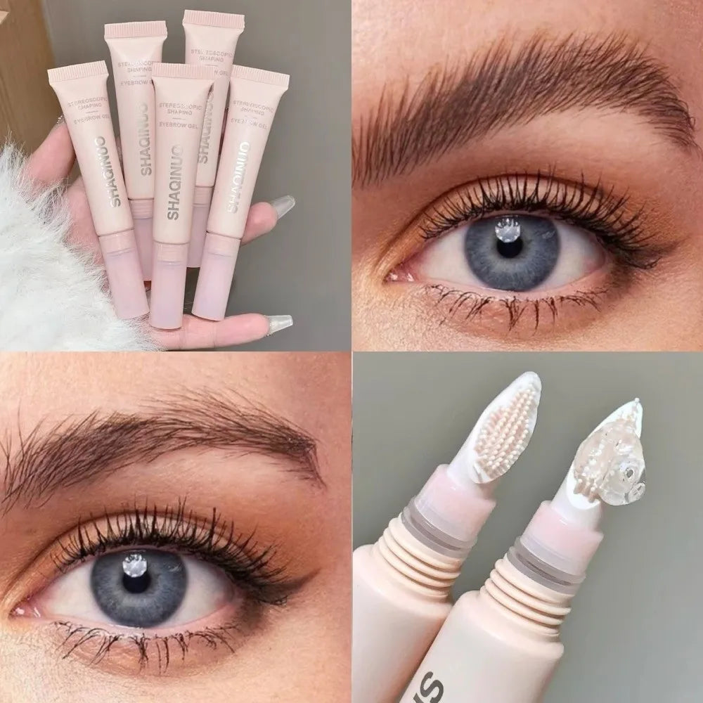3D Lamination Waterproof Brow Gel | Smudge-Proof Silicone Brush Eyebrow Gel QXL
