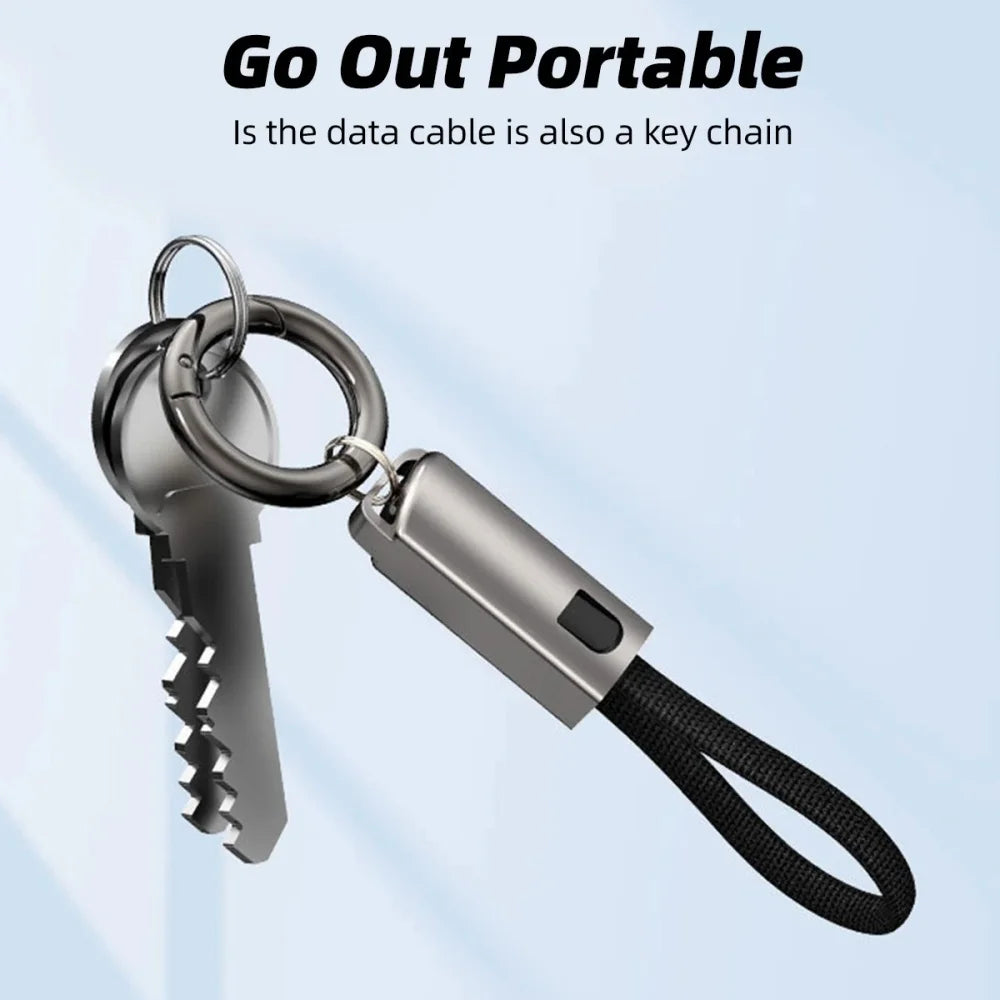 Keychain USB-C Cable PD 65W 3A Fast Charging 10cm Short Cord USB-C Charging Cable QXL