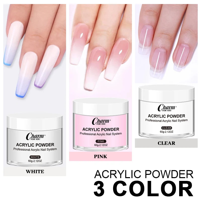 60g Acrylic Crystal Nail Powder – French Manicure & Extensions Acrylic Nail Powder QXL