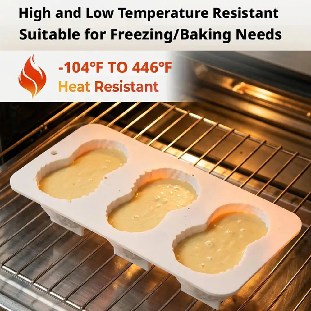 Peanut Shape Silicone Mold | 3-Cavity Mousse Cake & Dessert Silicone Baking Mold QXL