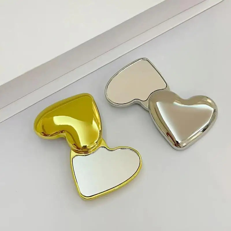 Double-Sided Heart Shape Compact Makeup Mirror | Portable Compact Makeup Mirror QXL