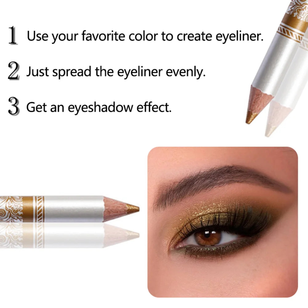 12-Pack 2-in-1 Eyeliner & Lip Pencil | 12 Colors Waterproof Eyeliner Pencil Set QXL