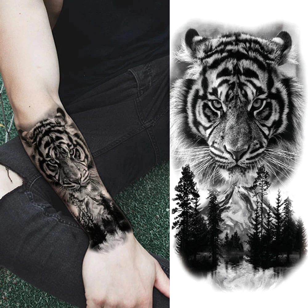 Waterproof Temporary Tattoo Stickers – Lion, Wolf, Tiger & More Temporary Tattoo Sticker QXL
