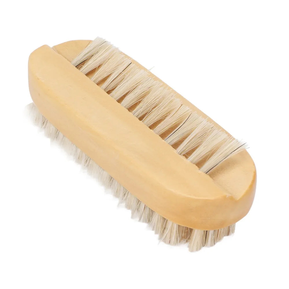 Wooden Double-Sided Nail Brush | Manicure & Pedicure Scrubber Nail Cleaning Brush QXL