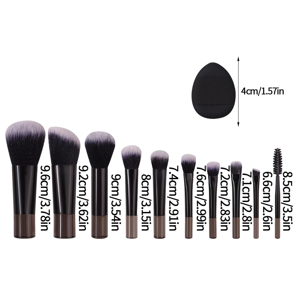 12-Piece Mini Travel Makeup Brush Set – Eyeshadow & Puff Kit Travel Makeup Brush Set QXL