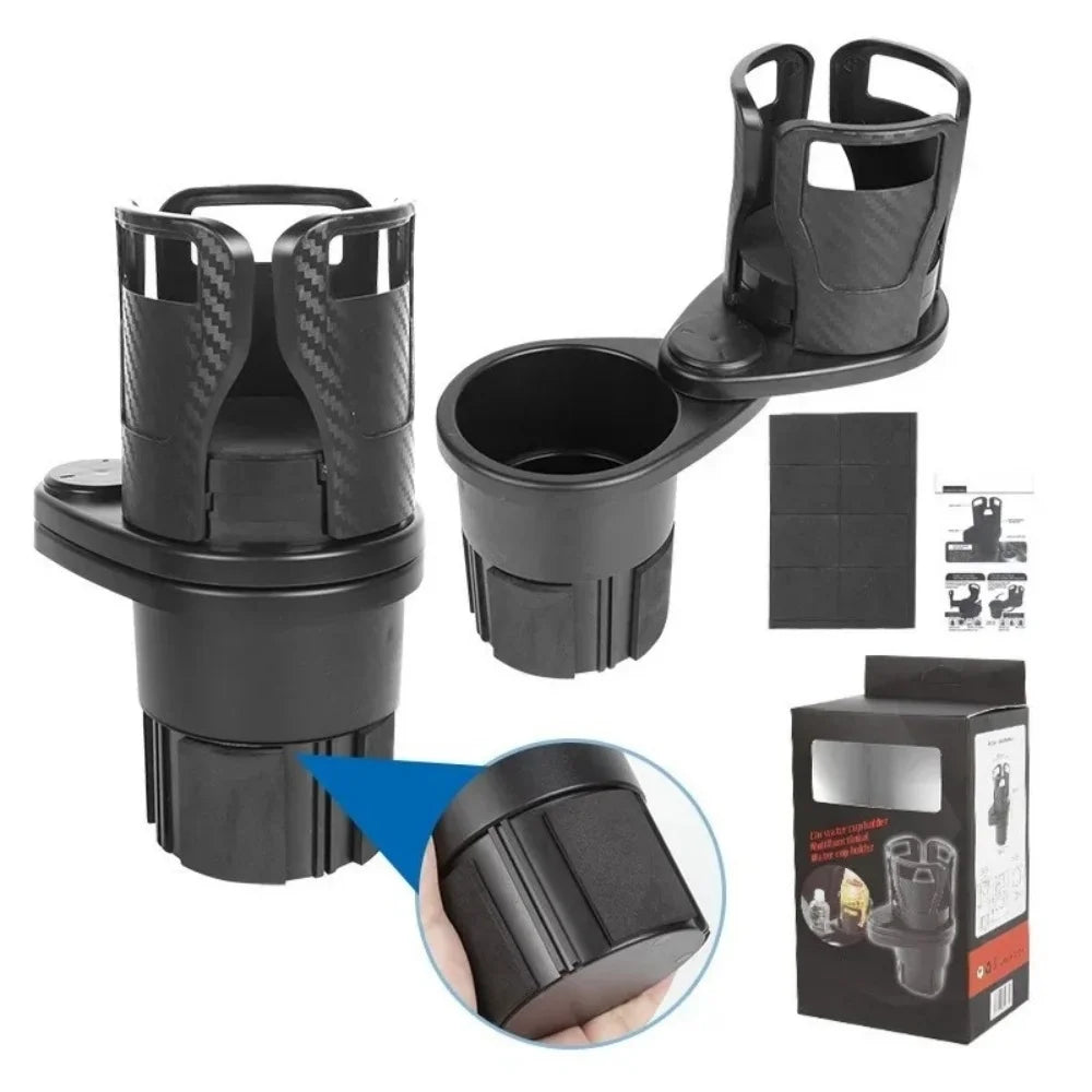 Dual Car Cup Holder Expander with Phone Stand & Organizer Car Cup Holder QXL
