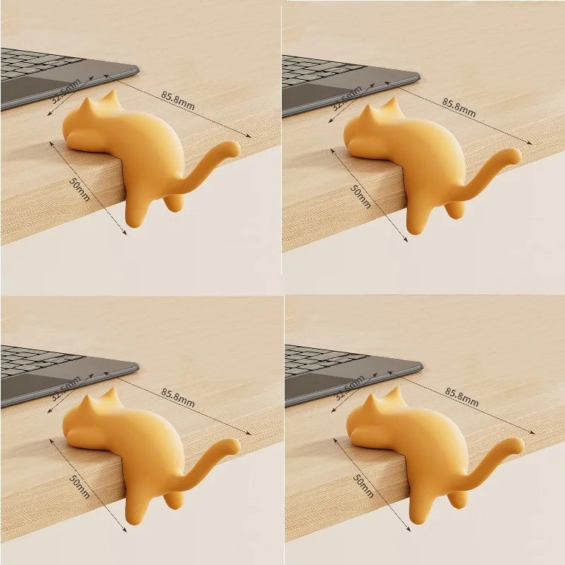 Cat Bag Hook Hanger | Desk Table Hook for Bags & Backpacks Desk Bag Hook QXL Yellow