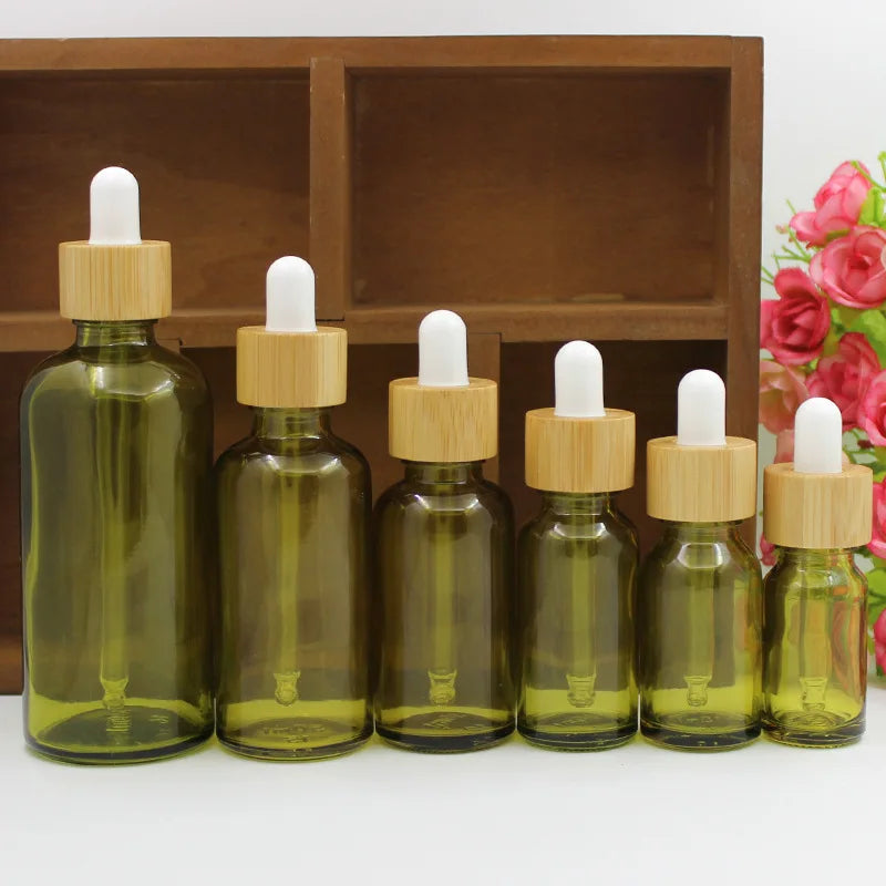 Green Glass Dropper Bottle 5–100ml | Essential Oil Storage Glass Dropper Bottle QXL