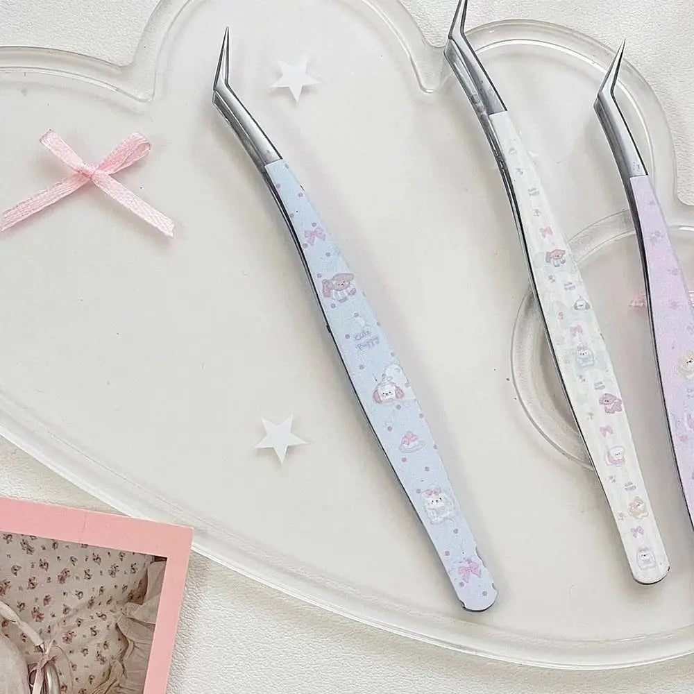 Anti-Static Curved Lash Extension Tweezers | Cartoon Design Lash Extension Tweezers QXL