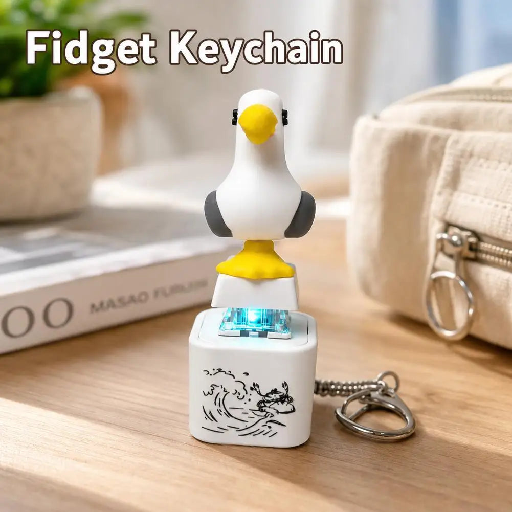 Seagull MINE Button Keychain – LED Flash & Sound Fidget Toy Novelty Fidget Keychain QXL