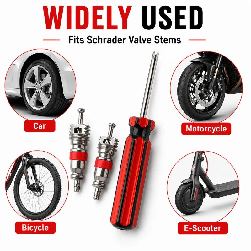 20-Pc Schrader Tire Valve Core Kit with Remover Tool Tire Valve Core Kit QXL