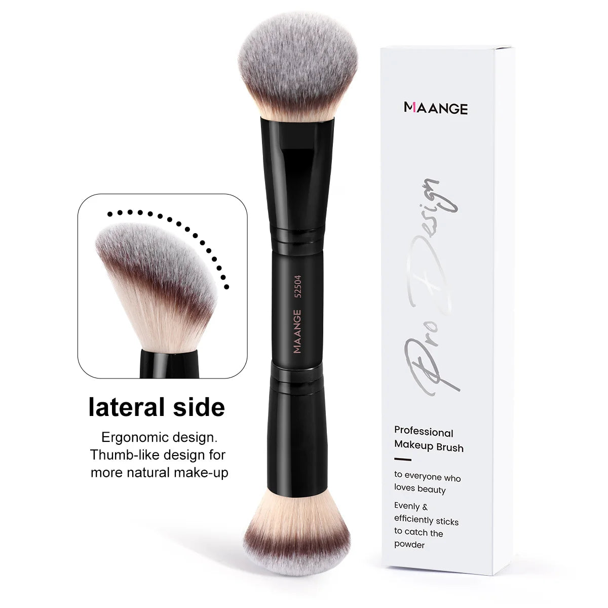 MAANGE Dual-Ended Foundation & Powder Brush | Synthetic Hair Dual-Ended Makeup Brush QXL