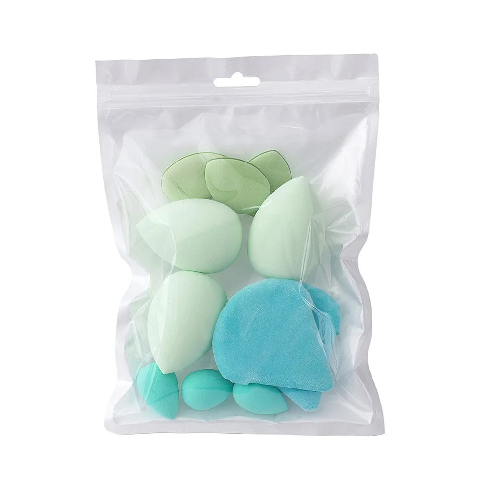 12-Pc Makeup Sponge Set | 4 Types Powder Puff & Blender Makeup Sponge Set QXL