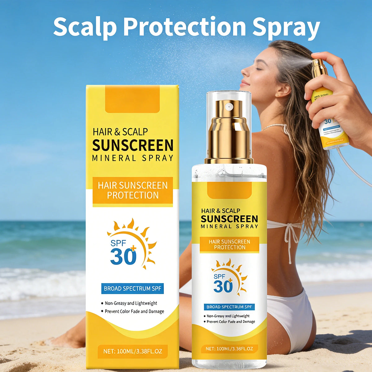 100ml Scalp Spray | UV Defense, Color Lock & Nourishing Scalp Care Spray QXL