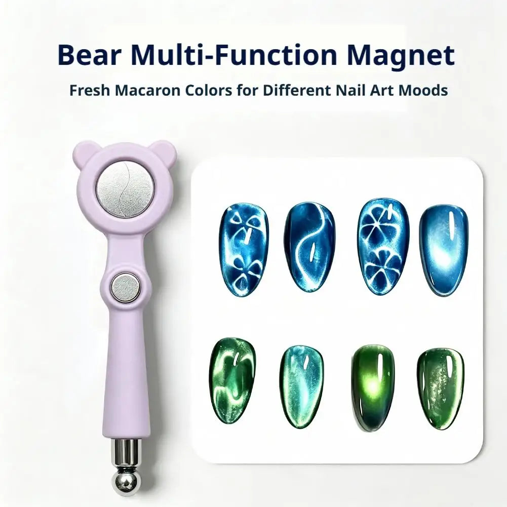 5-in-1 Bear Cat Eye Nail Magnet Tool | Petal & 3D Nail Art Nail Magnet Tool QXL