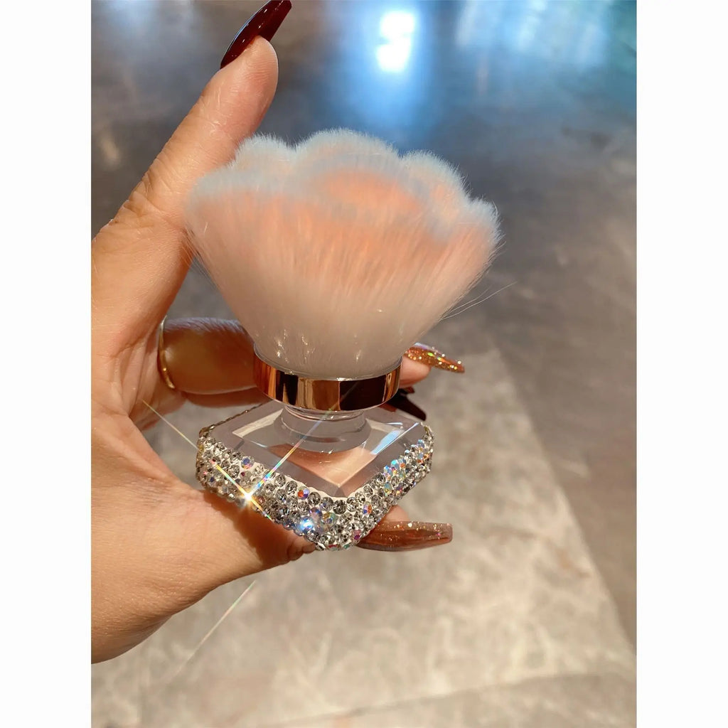 Diamond-Set Blush Brush | Portable Soft Powder & Highlighter Blush Makeup Brush QXL