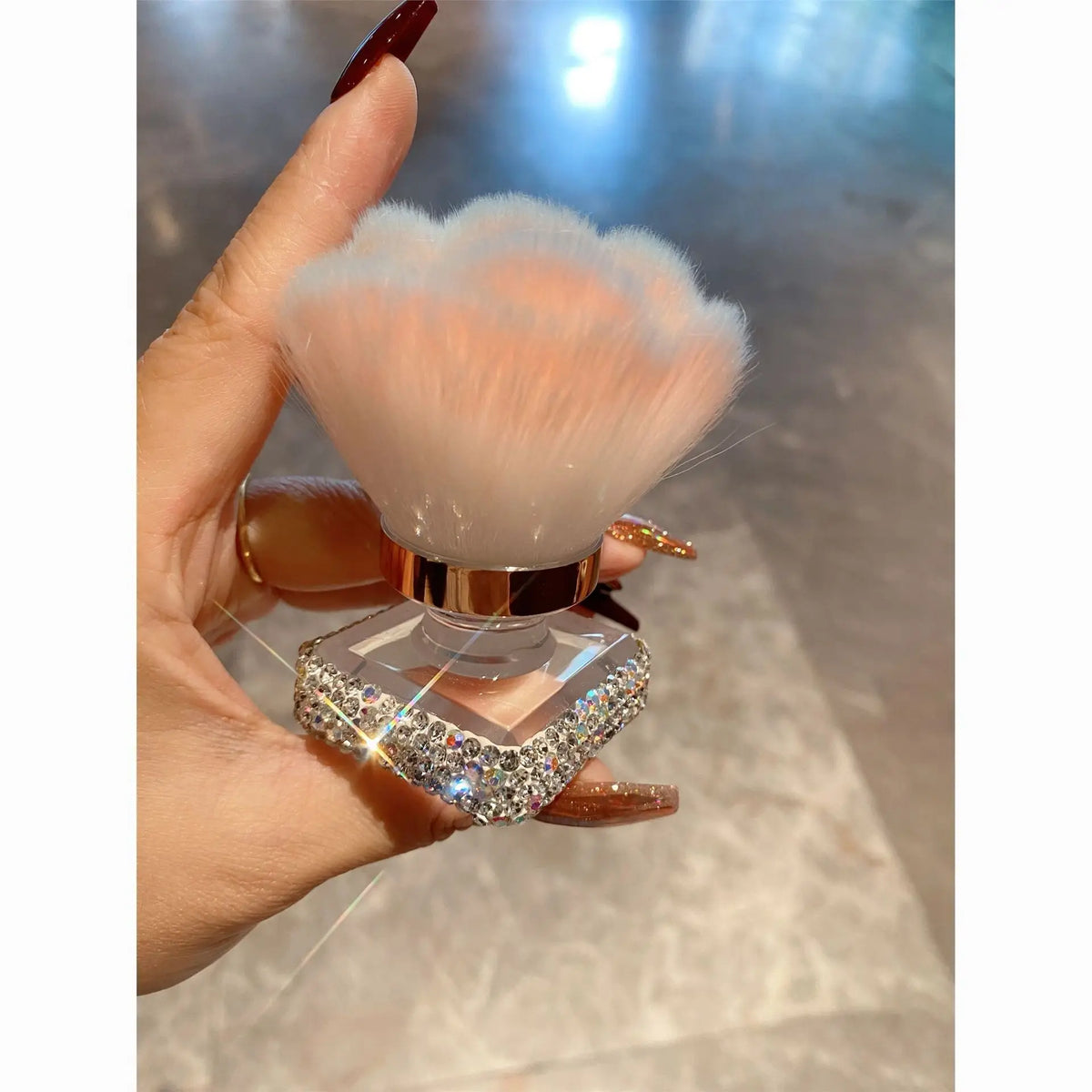 Diamond-Set Blush Brush | Portable Soft Powder & Highlighter Blush Makeup Brush QXL