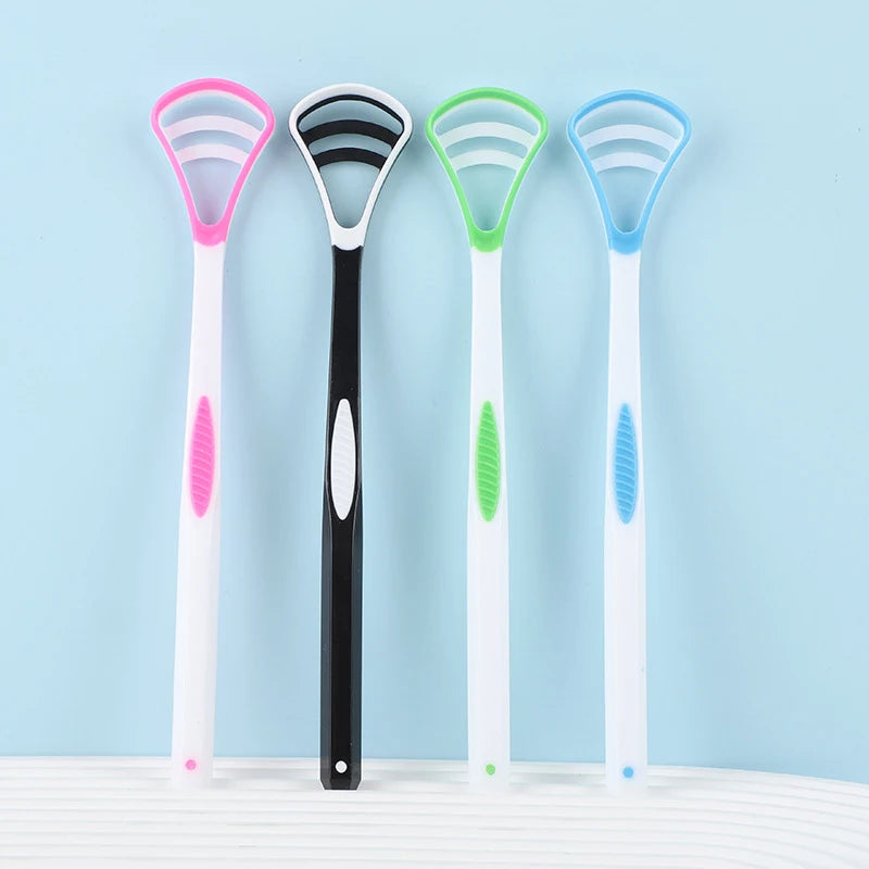 Dual-Sided Silicone Tongue Scraper & Brush | Fresh Breath Tongue Scraper QXL