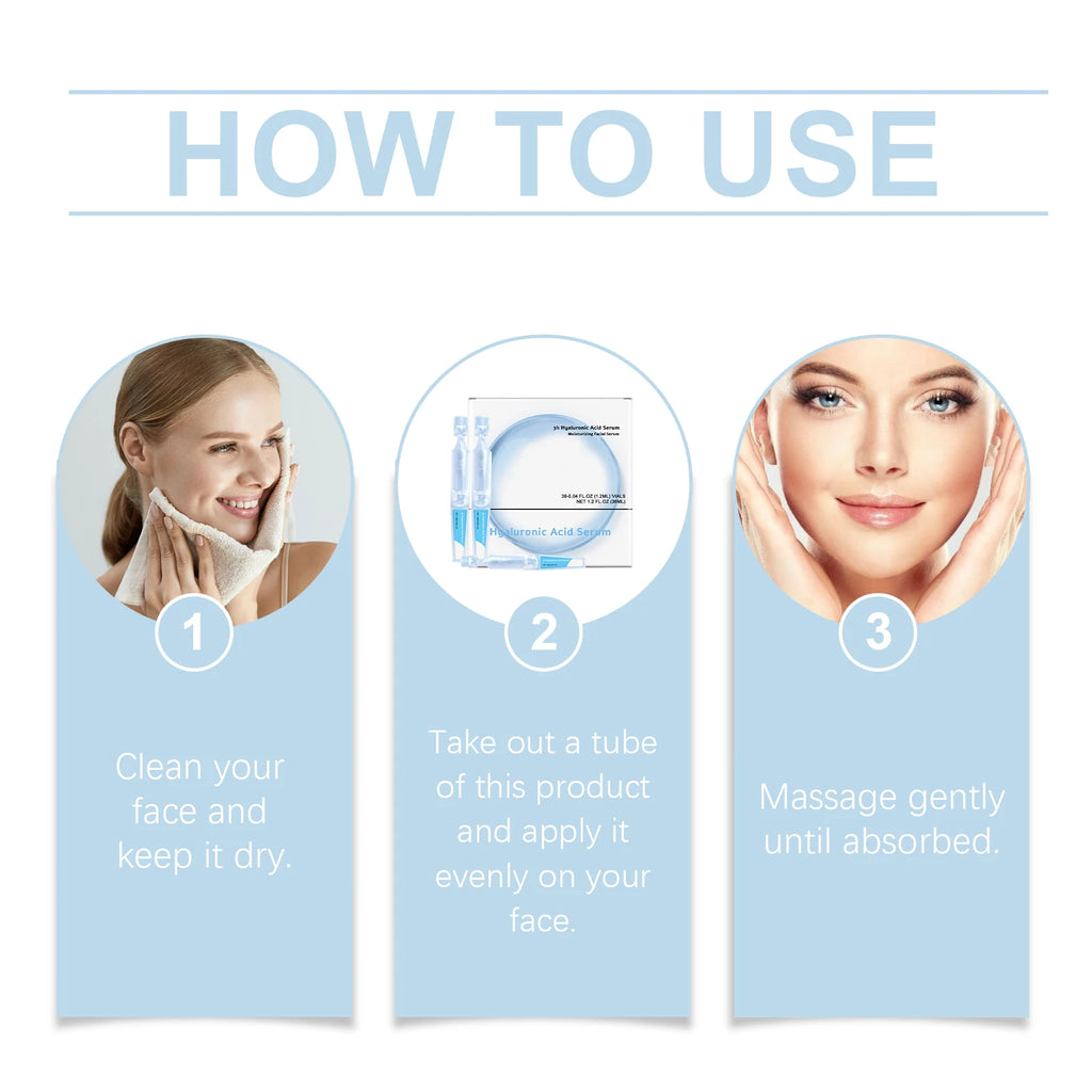 3% Hyaluronic Acid Serum – Hydrating & Brightening Ampoules Facial Serum QXL