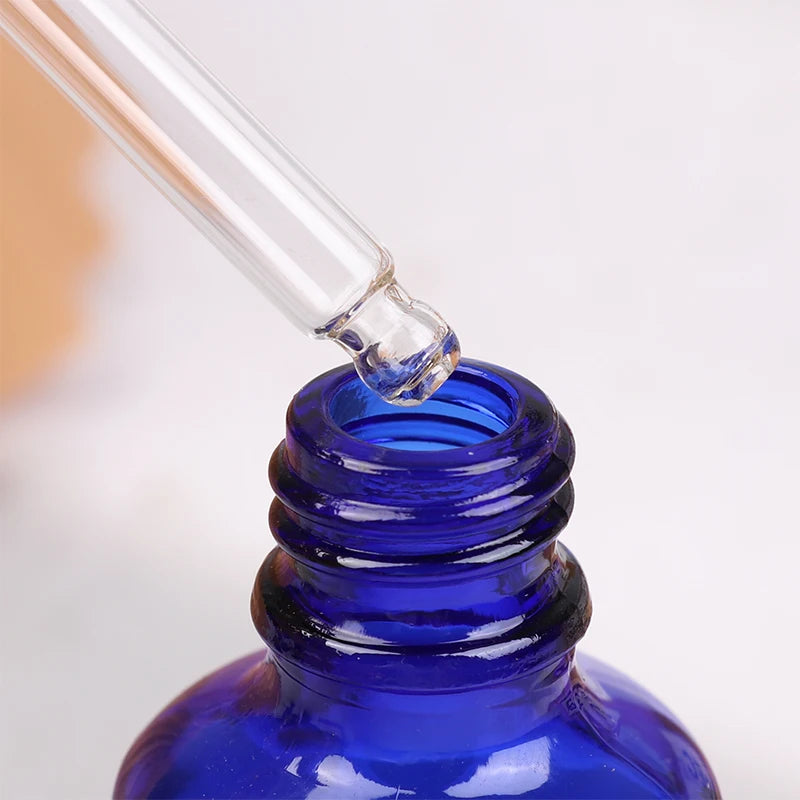 Blue Glass Dropper Bottles 5ml–100ml | Graduated Scale Glass Dropper Bottle QXL