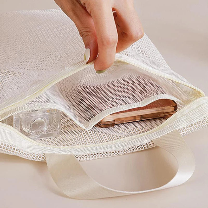 Mesh Travel Toiletry Bag | Portable Cosmetic Organizer Pouch Travel Toiletry Bag QXL