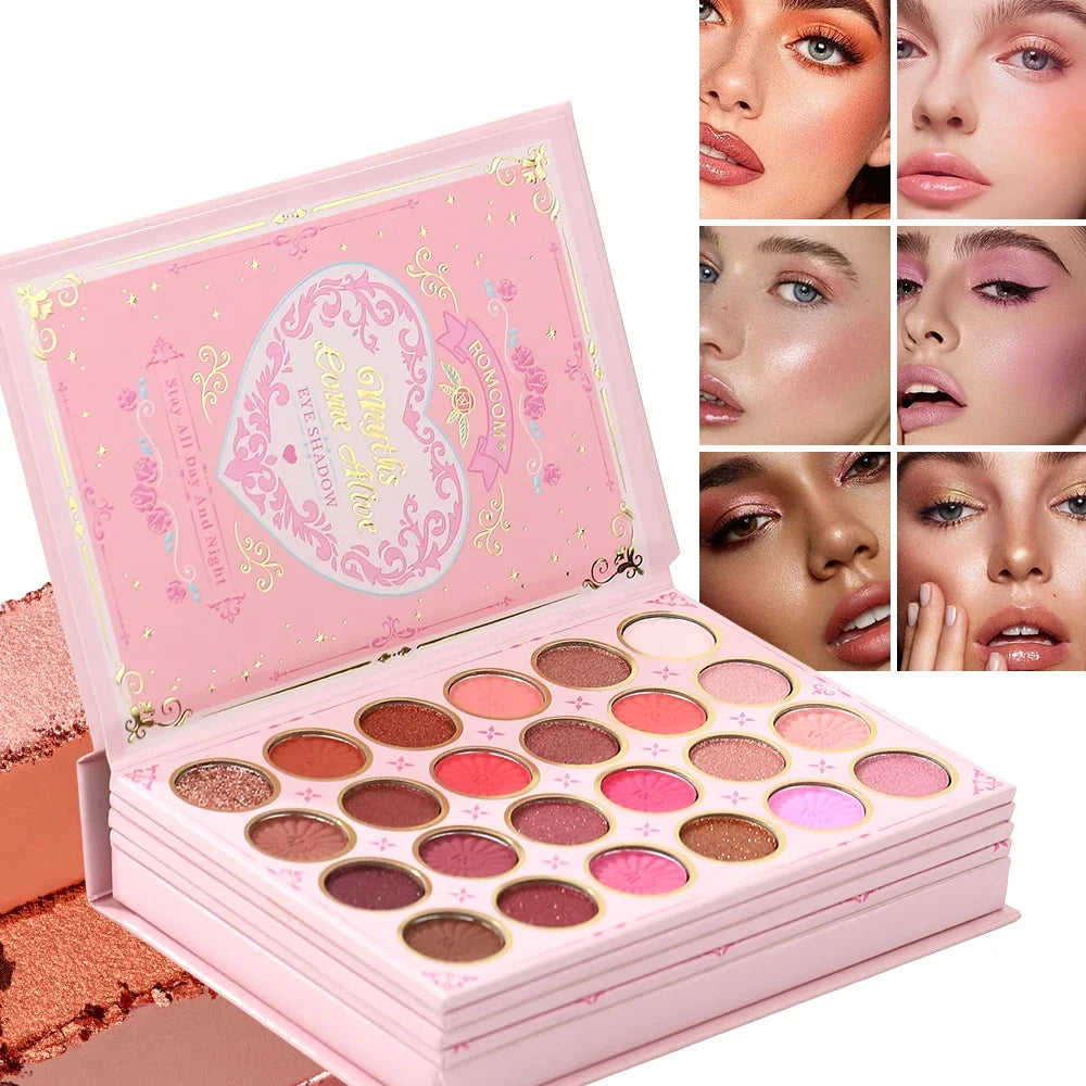 ROMCOM 5-Layer Makeup Book Palette | Full Face Kit 48 Eyeshadow Makeup Palette Set QXL