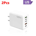 120W Multi-Port USB-C PD Wall Charger | Quick Charge 3.0 USB-C Wall Charger QXL 2Pcs White US