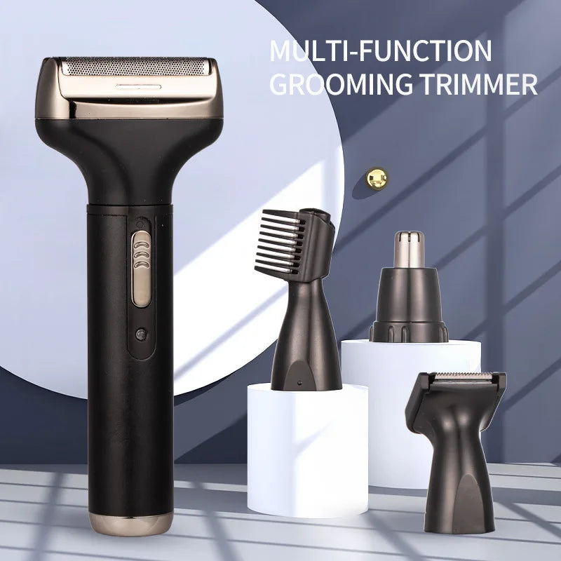 4-in-1 Electric Shaver & Nose Trimmer for Men | Rechargeable Electric Shaver Trimmer QXL